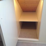 These shelves in the two central cupboards are removable should drawers be fitted at a later date.